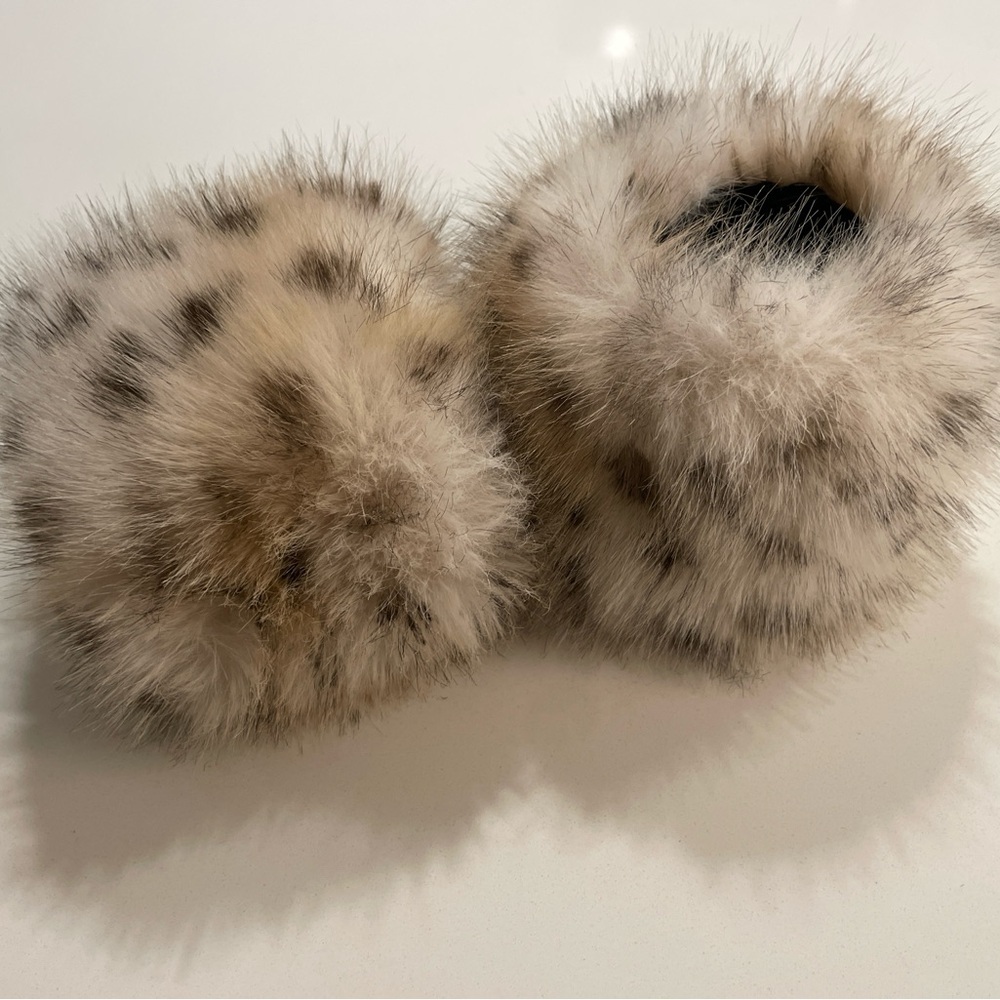 Faux Fur Cuffs in Cream and Black - Picture 12 of 12